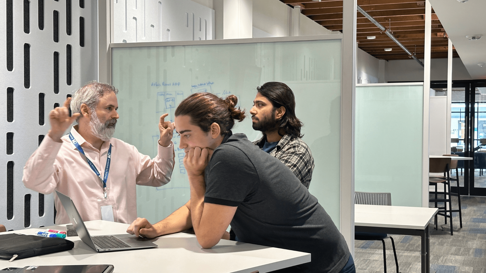 Ryan Bourque, Founder Of Atlais, Guiding Interns Andrew Stelly And Subigya Gutuam